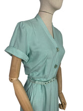 Load image into Gallery viewer, Original 1950's St Michael Floppy Cotton Day Dress in White and Green - Bust 38 40