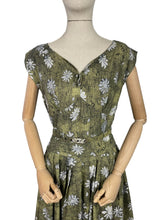 Load image into Gallery viewer, Original 1950’s Floral Cotton Belted Day Dress with Full Circle Skirt - Bust 36 38 *