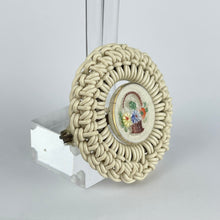 Load image into Gallery viewer, Original 1940's White Wartime Make Do and Mend Brooch with Glass Flower Button Middle