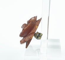 Load image into Gallery viewer, Original 1940's Carved Bakelite Rose Head Brooch in Brown