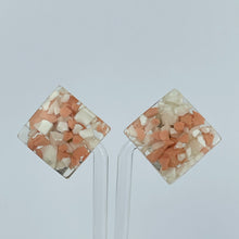 Load image into Gallery viewer, Original 1950's White and Coral Lucite Clip on Earrings *