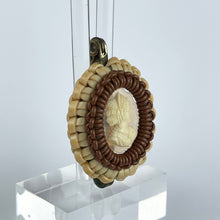 Load image into Gallery viewer, Original 1940's Brown and Cream Make Do and Mend Brooch Cameo Button Middle