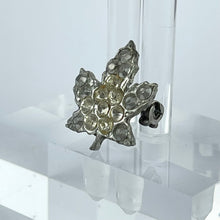 Load image into Gallery viewer, Teeny Original 1940's 1950's Canadian Maple Leaf Brooch Set with Clear Paste