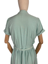 Load image into Gallery viewer, Original 1950's St Michael Floppy Cotton Day Dress in White and Green - Bust 38 40
