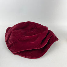 Load image into Gallery viewer, Original 1950's Red Wine Cotton Velvet Close Fitting Hat *