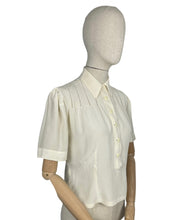 Load image into Gallery viewer, Original 1930's Swedish Made Natural Silk Blouse with Faggoting and Pintucks - Bust 34 36