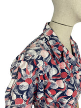 Load image into Gallery viewer, Original 1940's Red, White and Blue Cotton Chore Dress with Pockets - Great Summer Frock - Bust 36 38