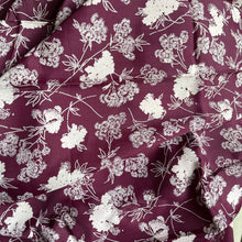 Load image into Gallery viewer, Original 1930's 1940's Wine and White Floral Dressmaking Fabric - 38" x 144"