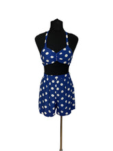 Load image into Gallery viewer, Original 1940's Blue and White Polka Dot Belted Dress and Matching Shorts and Top Playsuit - Bust 34 *
