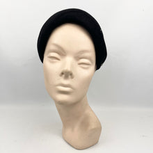 Load image into Gallery viewer, Original 1950's Classic Black Fur Felt Hat with Teeny Paste Trim - Smart Little Piece
