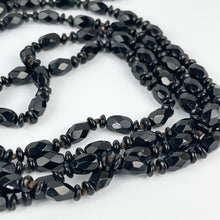Load image into Gallery viewer, Gorgeous Vintage French Jet Glass Necklace - Shiny Black Glass Beads