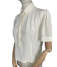 Load image into Gallery viewer, Original 1930's Swedish Made Natural Silk Blouse with Faggoting and Pintucks - Bust 34 36