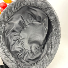 Load image into Gallery viewer, Original 1950’s Black Straw Hat with Velvet and Bunch of Grapes Trim