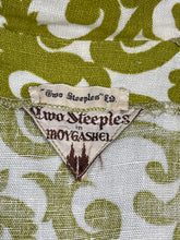 Load image into Gallery viewer, Original Late 1940’s Early 1950’s Two Steeples Moyashel Linen Belted Suit in Green and White - Bust 32 33 *