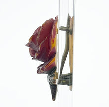 Load image into Gallery viewer, Original 1940's Carved Bakelite Rose Brooch in Brown and Green