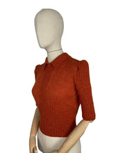 Load image into Gallery viewer, Reproduction 1940's Wartime Jumper with Neat Collar in Rust - Bust 38 40 42