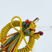 Load image into Gallery viewer, Original 1940's Yellow, Blue, Red and Orange Make Do and Mend Brooch with Flower Cluster