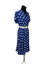 Load image into Gallery viewer, Original 1940's Blue and White Polka Dot Belted Dress and Matching Shorts and Top Playsuit - Bust 34 *