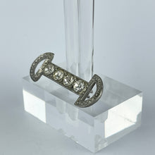 Load image into Gallery viewer, Original 1930's Pot Metal and Clear Paste Art Deco Brooch