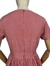 Load image into Gallery viewer, Original 1950's Harrods Red and White Gingham Dress with Pockets - Bust 36
