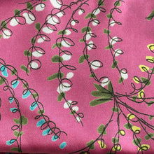 Load image into Gallery viewer, Original 1950's Pure Silk Dressmaking Fabric with Floral Print in White, Green, Blue and Yellow - 36" x 72"