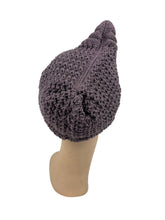 Load image into Gallery viewer, Reproduction 1930's Pointed Hat - Hand Knitted in Merino Wool in Mulberry