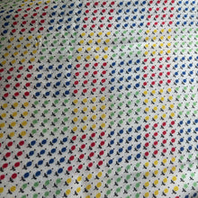 Load image into Gallery viewer, Original 1940's Floral Crepe Dressmaking Fabric in Red, Green, Blue and Yellow - Blouse Length - 35" x 80"