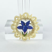 Load image into Gallery viewer, Original 1940's 1950's Carved Bovine Bone Gentian Circlet Brooch