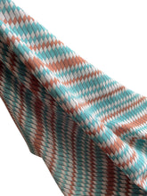 Load image into Gallery viewer, Original 1940's Turquoise, Brown and White Rayon Dressmaking Fabric - 34" x 84"