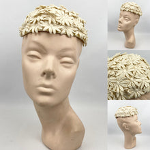 Load image into Gallery viewer, Original 1950's Cream Floral Summer Hat - Great Wedding Hat