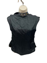 Load image into Gallery viewer, Vintage Inky Black Satin Blouse with Silk Embroidered Chinese Dragons and Phoenixes - Bust 32 34