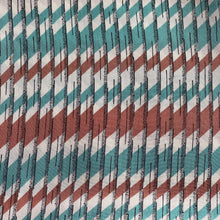 Load image into Gallery viewer, Original 1940's Turquoise, Brown and White Rayon Dressmaking Fabric - 34" x 84"