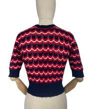 Load image into Gallery viewer, Reproduction 1940's Victory Jumper Hand Knitted from a WW2 Pattern by Home Notes - Bust 34 36