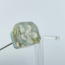 Load image into Gallery viewer, Original 1940's 1950's Carved Lucite Floral Hat Pin in Blue and White *