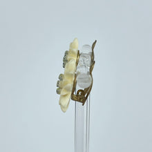 Load image into Gallery viewer, Vintage 1940's 1950's Carved Bovine Bone Edelweiss Clip On Earrings