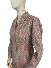 Load image into Gallery viewer, Original 1940's Thick Cotton CC41 Chore Dress in Green, Red and White - Bust 38