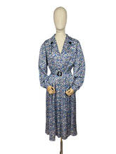 Load image into Gallery viewer, Reproduction 1940's Belted Day Dress Made from 1940's French Floral Rayon Fabric - Bust 40 *