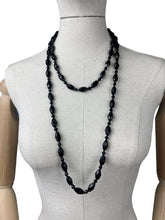 Load image into Gallery viewer, Gorgeous Vintage French Jet Flapper Length Necklace - Inky Black Glass Beads