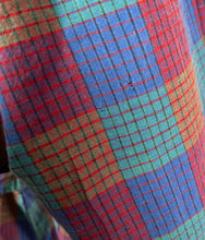 Load image into Gallery viewer, Original 1940’s Plaid Cotton Long Sleeved Belted Chore Dress with Pockets and Ric-rac Trim - Bust 36 38 *
