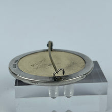 Load image into Gallery viewer, Art Nouveau Ruskin Pottery Brooch in Pink, Grey and Mustard - Set in Hallmarked Silver Mount *