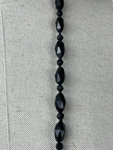 Load image into Gallery viewer, Gorgeous Vintage French Jet Flapper Length Necklace - Inky Black Glass Beads