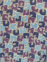 Load image into Gallery viewer, Original 1940’s Long Sleeved Silk Crepe Day Dress with Glass Buttons in Pink, Purple and Blue Abstract Print - Bust 36 38 *
