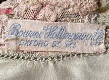 Load image into Gallery viewer, Original 1920's 1930's Bourne and Hollingsworth Pale Green Pure Silk Bed Jacket With Tambour Lace Detail and Ribbon Tie - Bust 34" 36" 38" 40"