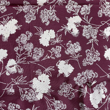 Load image into Gallery viewer, Original 1930's 1940's Wine and White Floral Dressmaking Fabric - 38" x 144"