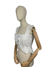 Load image into Gallery viewer, Antique White Cotton Chemise with Broderie Anglaise Detail and Cotton Lawn Straps - Bust 34 35 *