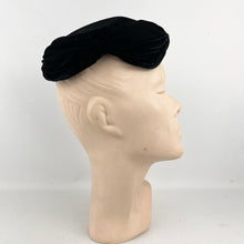 Load image into Gallery viewer, Original 1950's Classic Black Velvet Hat by Jacoll - Great Wardrobe Staple