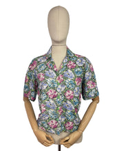 Load image into Gallery viewer, Original 1940's Vibrant Floral Print Blouse in Pink, Green, Yellow and Blue - Bust 36 38 *
