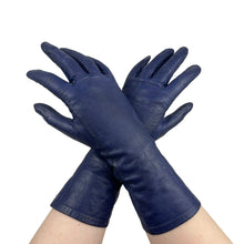 Load image into Gallery viewer, Vintage Indigo Blue Leather Ladies Gloves by Kir - Size 7 - Great Vintage Accessory