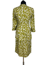 Load image into Gallery viewer, Original Late 1940’s Early 1950’s Two Steeples Moyashel Linen Belted Suit in Green and White - Bust 32 33 *