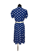 Load image into Gallery viewer, Original 1940's Blue and White Polka Dot Belted Dress and Matching Shorts and Top Playsuit - Bust 34 *